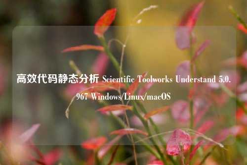 高效代码静态分析 Scientific Toolworks Understand 5.0.967 Windows/Linux/macOS